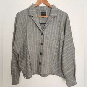 Liverpool Women's Gray Cocoon Button Up Blazer Jacket